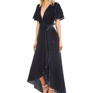 Privacy Please Velvet Wrap Holiday Dress